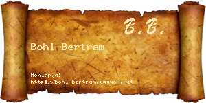 Bohl Bertram névjegykártya
